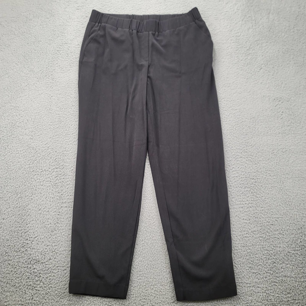 Chicos Pants Womens 2 Black Stretch‎ Flat Front Pockets Mid Rise Casual